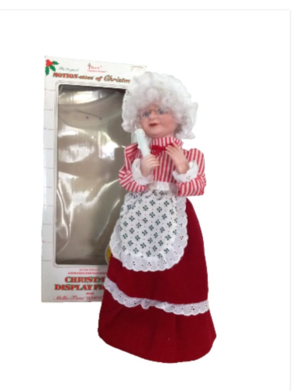 1992 Telco Motion-ettes Mrs Claus Animated Lighted Musical Christmas IOB Tested